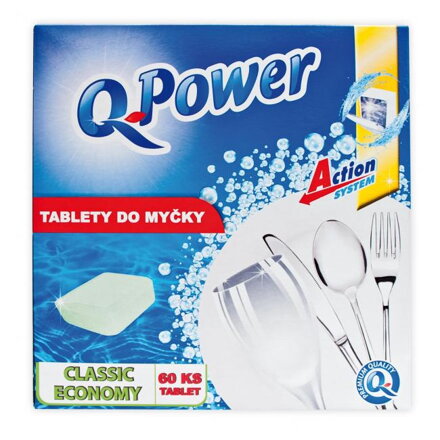 Q-Power tablety do umývačky riadu Economy 60 kusov