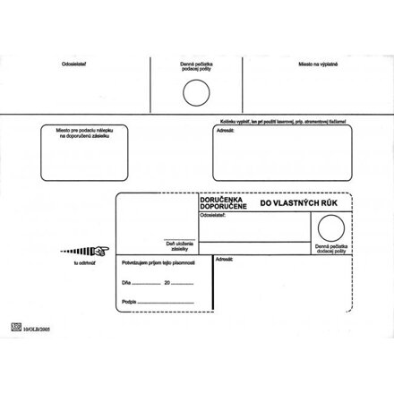 Poštové obálky C5 doručenka do VR bez OD,100 ks